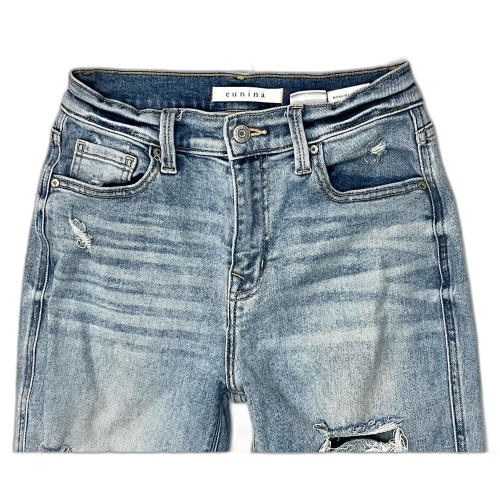 Eunina Light Blue Distressed Rocky High Rise Boyfriend Jeans Women’s Size 1 - Picture 3 of 16